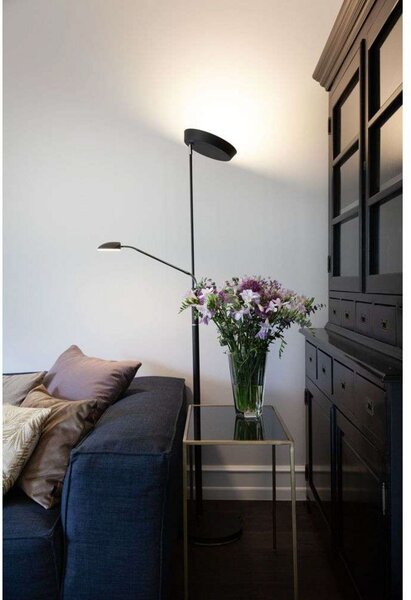 Podne Lampa Halo Design, prigušiv, Crno, Dnevna soba, Metal
