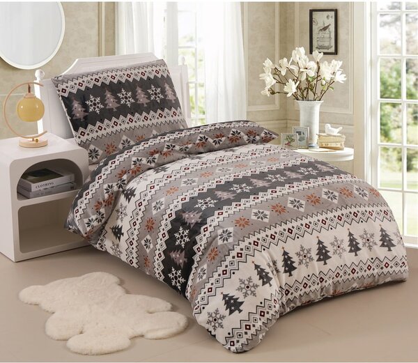 Siva posteljina za krevet za jednu osobu od mikropliša 140x200 cm – My House