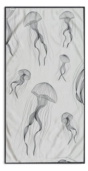 Crno-bijeli ručnik za plažu 90x180 cm Jellyfish - DecoKing