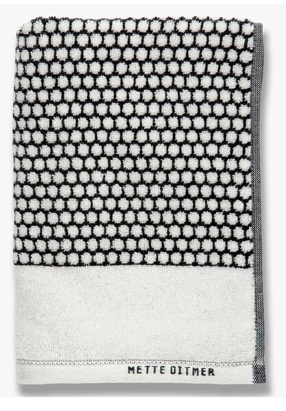 Crno-bijeli pamučni ručnik 50x100 cm Grid - Mette Ditmer Denmark