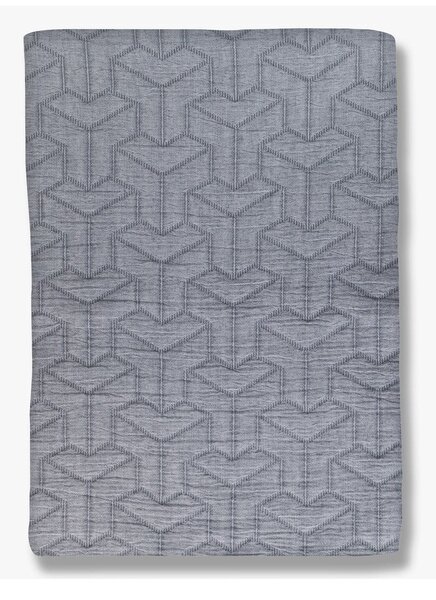 Tamno sivi prekrivač od recikliranog pamuka za krevet za jednu osobu 140x250 cm Trio - Mette Ditmer Denmark