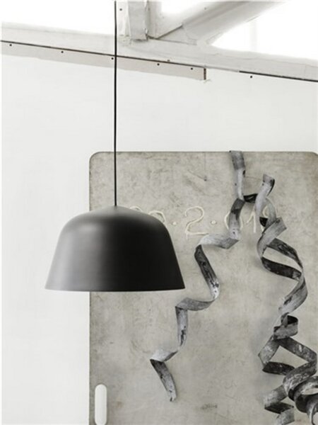 Viseće Svjetiljka Muuto, Crno, Dnevna soba, Aluminij