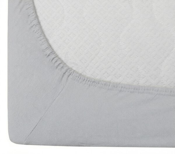 Jersey plahta s likrom srebrna 90 x 200 cm
