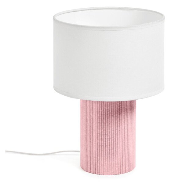 Bijela/svijetlo ružičasta dječja stolna lampa Bianella – Kave Home