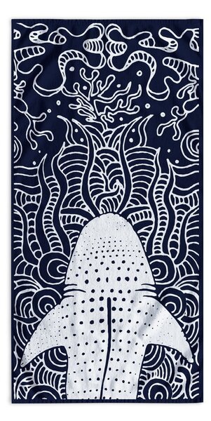 Tamnoplavi ručnik za plažu 90x180 cm Shark - DecoKing