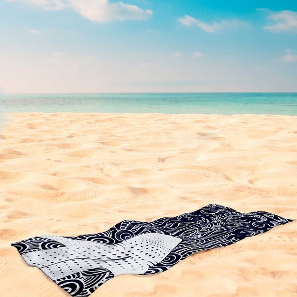 Tamnoplavi ručnik za plažu 90x180 cm Shark - DecoKing