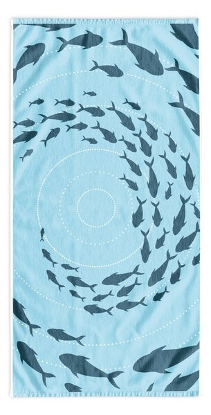 Plavi ručnik za plažu 90x180 cm Shoal - DecoKing