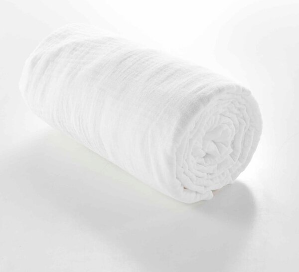 Bijela plahta s gumom od muslina 160x200 cm Angelia – douceur d'intérieur