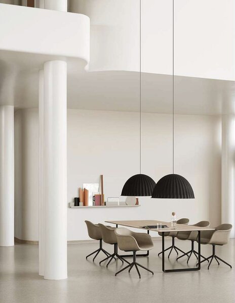 Viseće Svjetiljka Muuto, prigušiv, Crno, Blagovaonica, Tkanina / tekstil