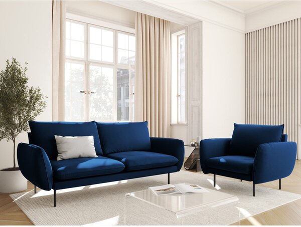 Plava baršunasta fotelja Vienna - Cosmopolitan Design