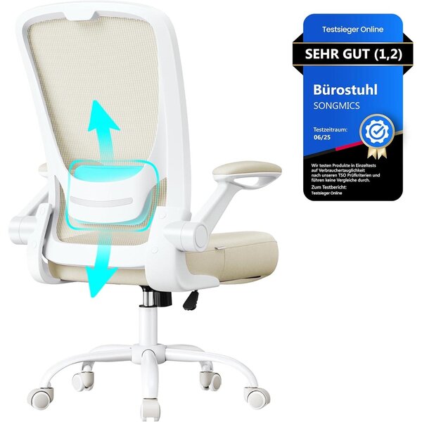 Ergonomska uredska stolica, boja zobene bež
