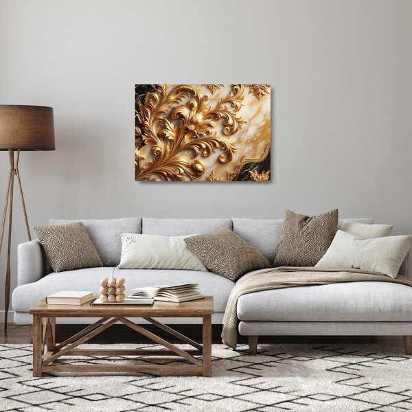 Staklena slika - Mramor sa zlatom (70x50 cm)