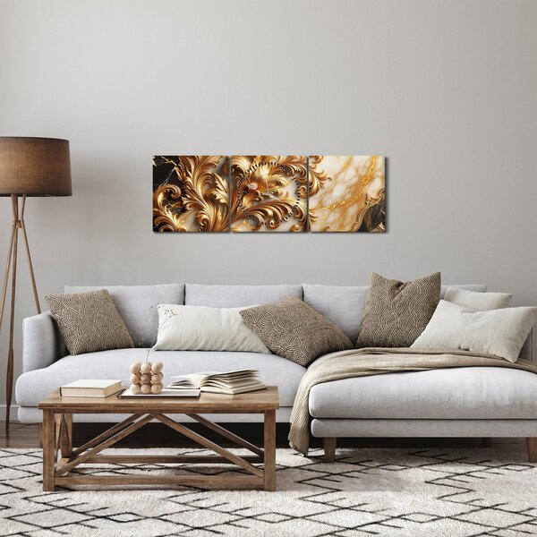 Slika - Mramor sa zlatom (sa satom) (90x30 cm)
