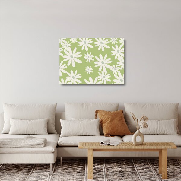 Staklena slika - Hipiji, zeleno cvijeće N⁰1 (70x50 cm)