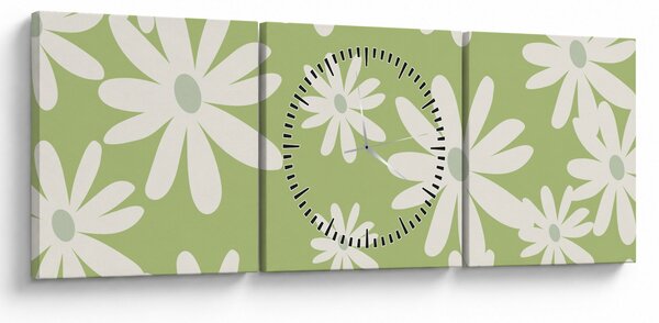 Slika - Hipiji, zeleno cvijeće N⁰1 (sa satom) (90x30 cm)