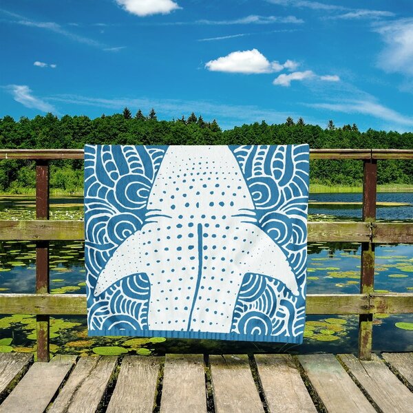 Plavi ručnik za plažu 90x180 cm Shark - DecoKing