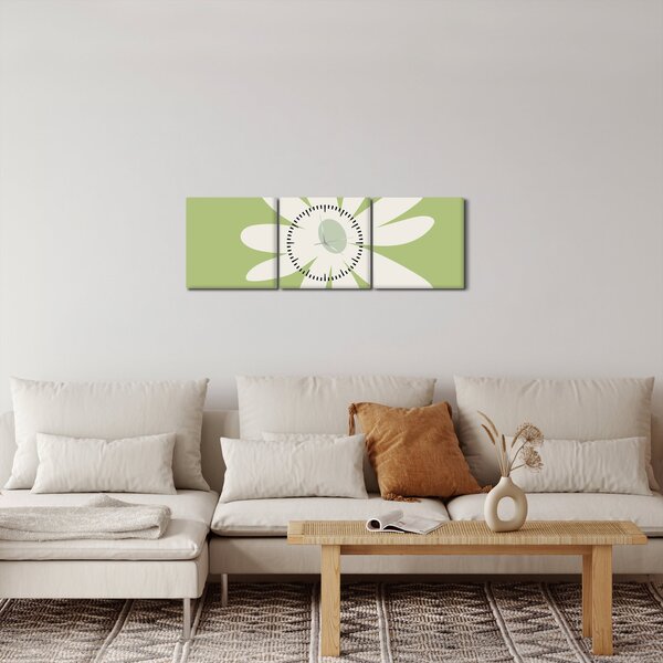 Slika - Hipiji, zeleno cvijeće N⁰2 (sa satom) (90x30 cm)
