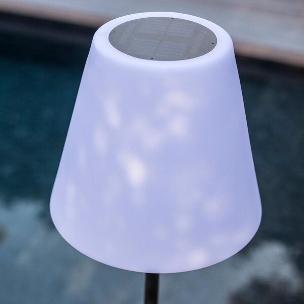 Lumisky Standy LED solarna vanjska lampa, bijela/siva, visina 150 cm, IP44, prigušiva, Sivo, Metal