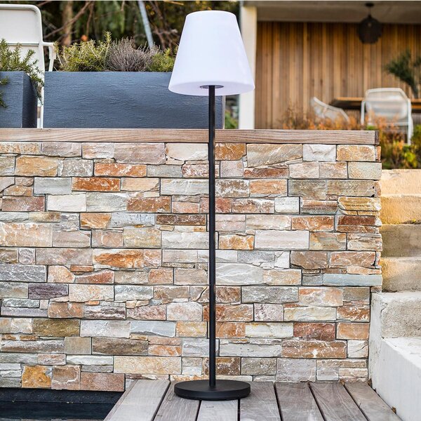 Lumisky Standy LED solarna vanjska lampa, bijela/siva, visina 150 cm, IP44, prigušiva, Sivo, Metal