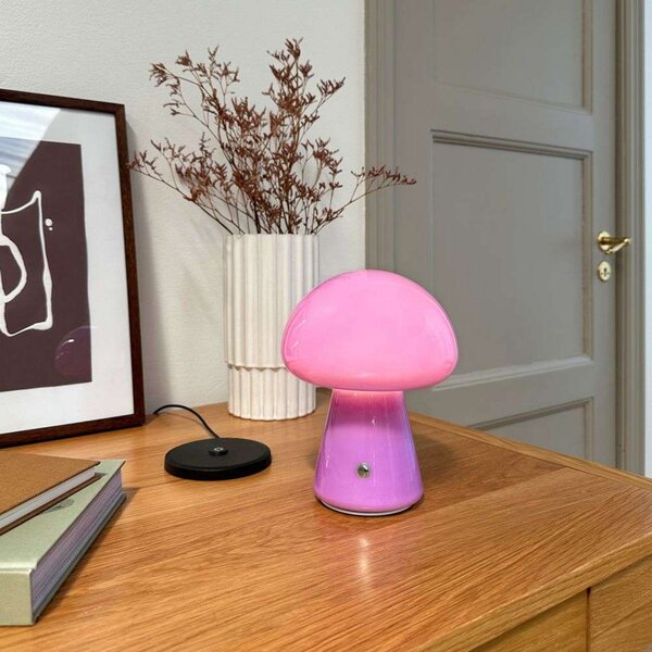 Stolne Lampa Dyberg Larsen, Morkel Mushroom, prigušiv, Ljubičasta, Dnevna soba, Staklo, Skandinavski