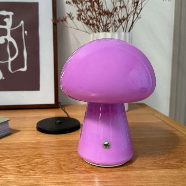 Stolne Lampa Dyberg Larsen, Morkel Mushroom, prigušiv, Ljubičasta, Dnevna soba, Staklo, Skandinavski
