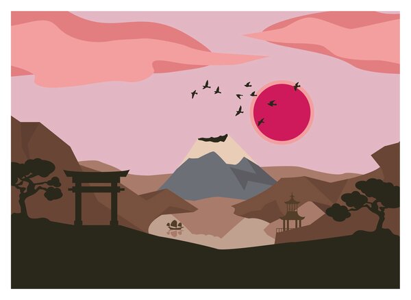 Staklena slika - Japan N⁰2 (70x50 cm)