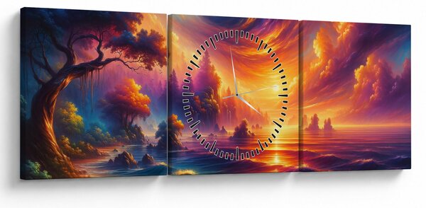 Slika - Magični svijet (sa satom) (90x30 cm)