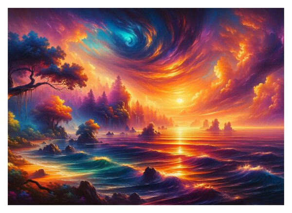 Staklena slika - Magični svijet (70x50 cm)