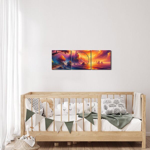 Slika - Magični svijet (sa satom) (90x30 cm)