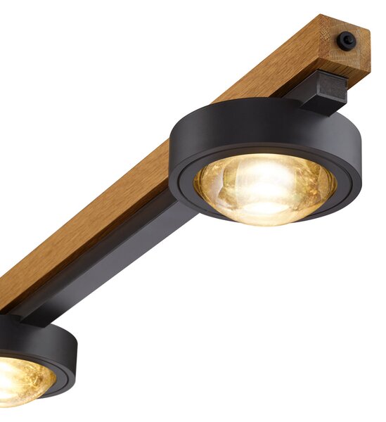 Buschwerk LED viseća svjetiljka HerzBlut Beam, uljani hrast, CCT, prigušiva, prigušiva, Crno, Dnevni boravak/blagovaonica, Metal