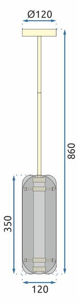 Lampa Viseća balck APP1676-CP Long