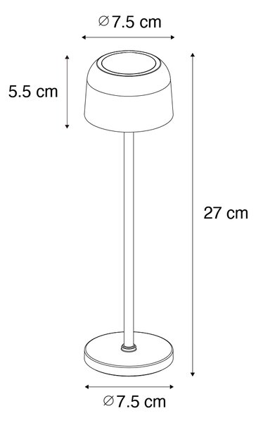 Set od 2 stolne lampe gljiva zlatne uključujući stanicu za punjenje - Raika