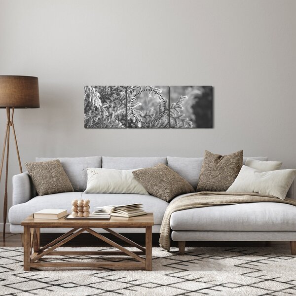 Slika - Šuma smreke (sa satom) (90x30 cm)