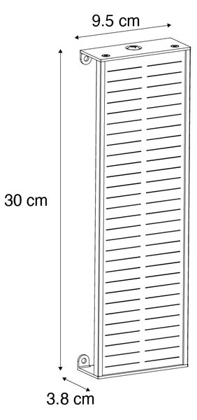 Vanjska zidna svjetiljka crna 30 cm s LED 4-stupanjska prigušivač s solarnom funkcijom - Serena