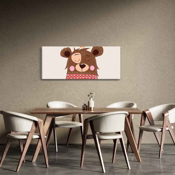 Slika - Medo s crvenim šalom (120x50 cm)