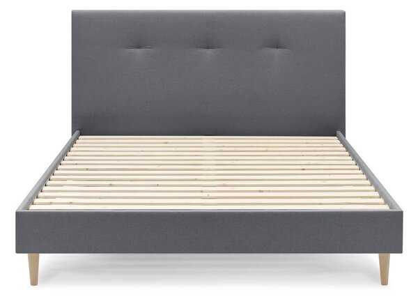 Tamno sivi tapecirani bračni krevet s podnicom 160x200 cm Tory - Bobochic Paris