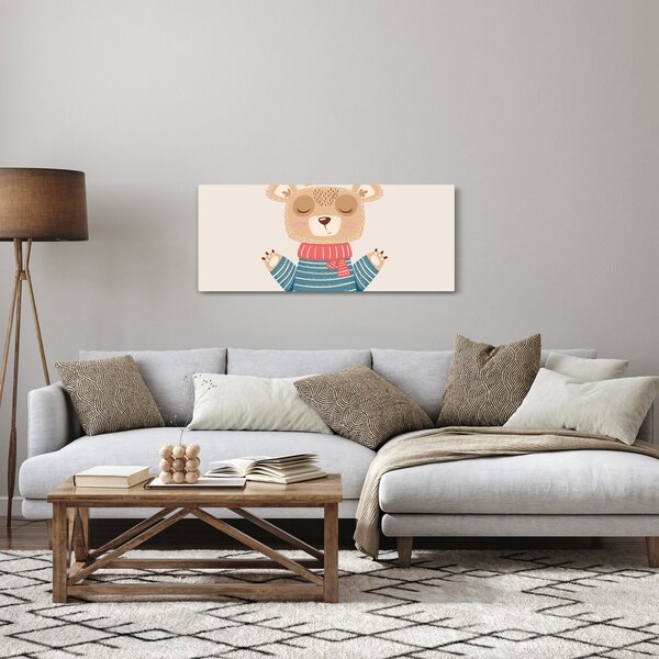 Slika - Bež medo s krunom (120x50 cm)
