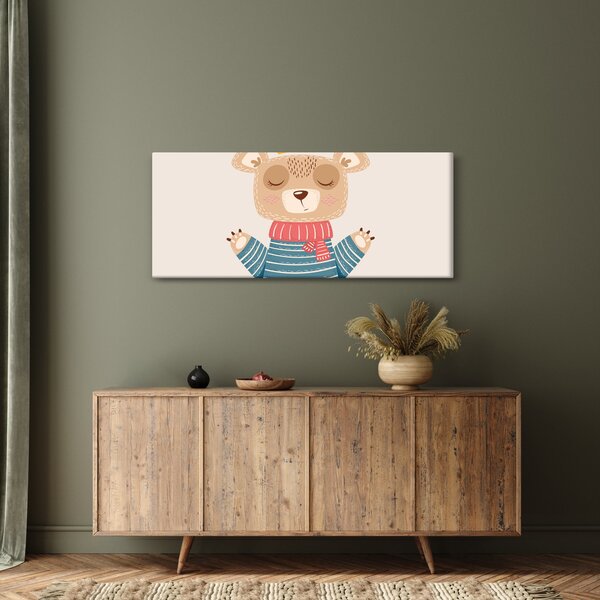 Slika - Bež medo s krunom (120x50 cm)