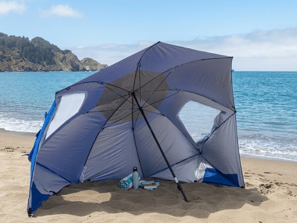 Suncobran za plažu SOLARO s UV filtrom 210x200 cm, plavi
