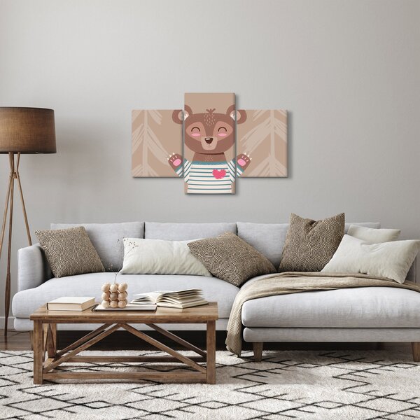 Slika - Medo u prugastoj majici (90x60 cm)