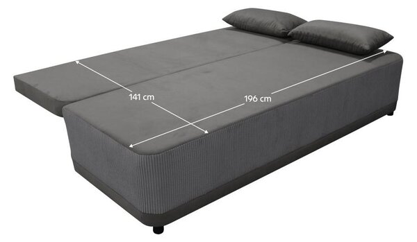 Sofa na razvlačenje Sonta (siva) (s prostorom za odlaganje)