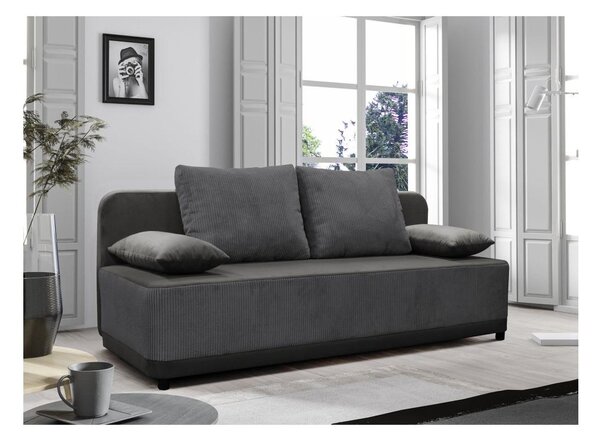 Sofa na razvlačenje Sonta (siva) (s prostorom za odlaganje)