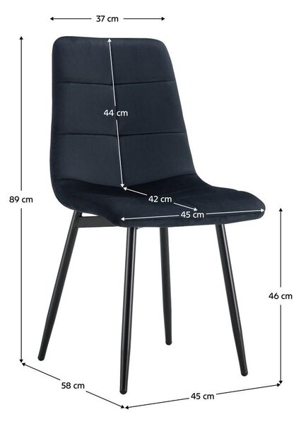 Blagovaonska stolica Damea 1 (crna + metal)