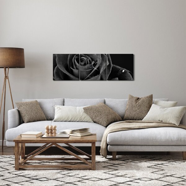 Slika - Grimizna ruža (sa satom) (90x30 cm)