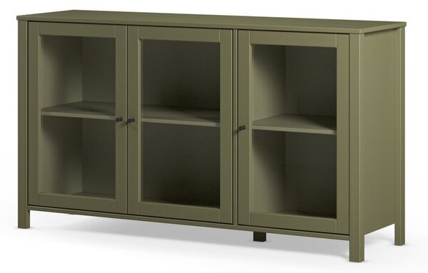 Zelena vitrina od masivnog bora 142x80x40 cm Alessandra – Marckeric