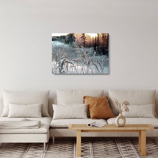 Staklena slika - Smrznuta livada (70x50 cm)