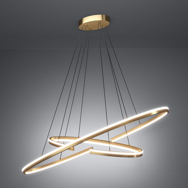Stars of Light LED viseća svjetiljka Bogado, zlatna, 120 cm, CCT, dimabilna, prigušiva, Zlato / mjed, Dnevni boravak/blagovaonica, Metal