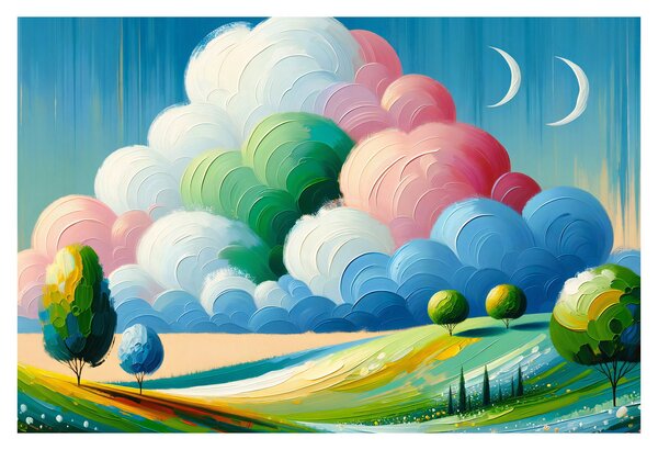 Slika - Krajolik s oblakom (90x60 cm)