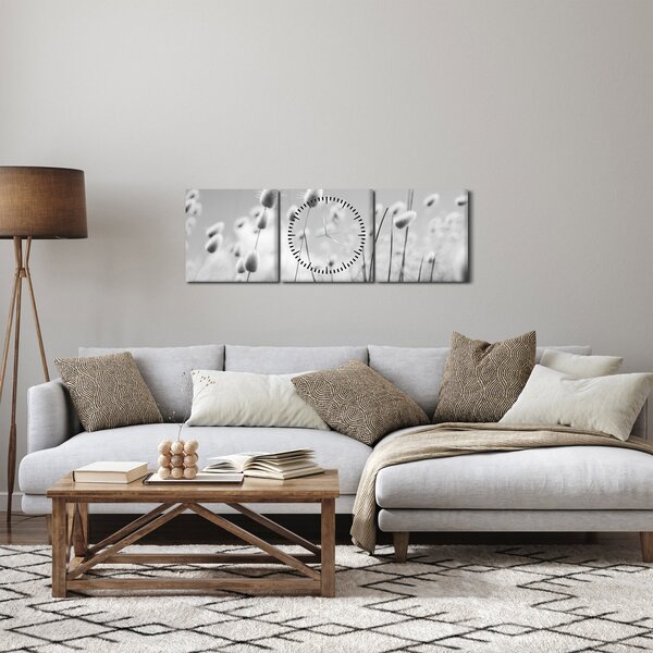 Slika - Boho trava od zečjeg repa (sa satom) (90x30 cm)