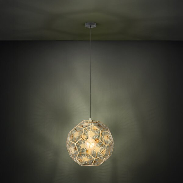 Stars of Light Luster Skoura, mesing, Ø 50 cm, metal, prigušiva, Zlato / mjed, Dnevni boravak/blagovaonica, Metal